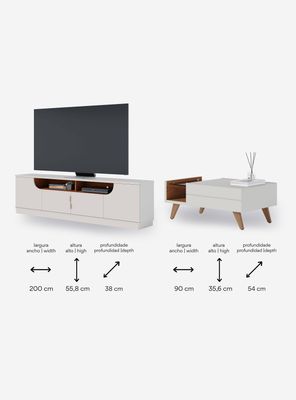 Imagen 2 del producto Rack TV + Mesa Santorini Blanco