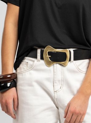 Imagen 1 del producto Cinturón Ovion Negro y Hebilla Bronce