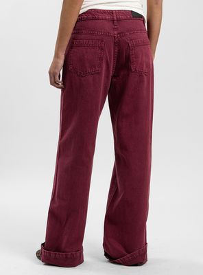 Imagen 2 del producto Jeans Wide Leg Tiro Alto Tali Burdeo