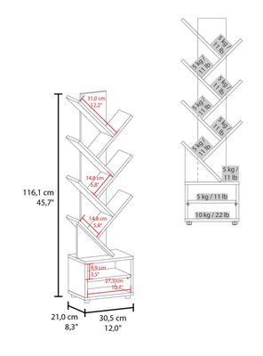 Imagen 2 del producto Librero Kingstree Wengue 116.1x30.5x21 cm