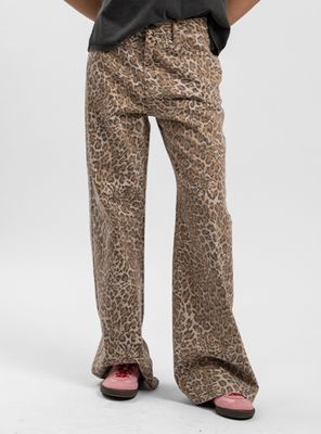 Jeans Wide Leg Tiro Alto Adara Print