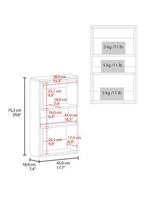 Imagen 2 del producto Mueble Auxilar Muro Baño Eco Blanco y Fresno