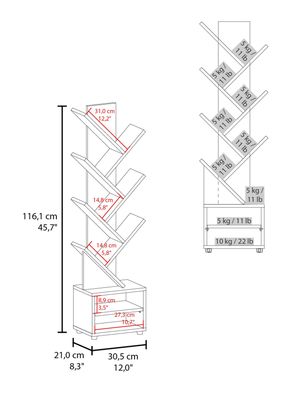 Imagen 2 del producto Librero Kingstree Fresno 116.1x30.5x21 cm
