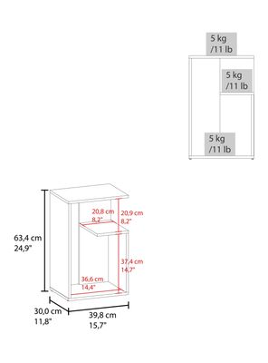 Imagen 2 del producto Mesa Lateral Adel 63.4x39.8x30 cm Capri y Fresno