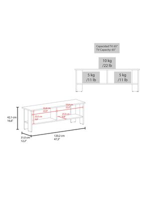 Imagen 2 del producto Rack TV 65' Navia 42.1x120.2x31 cm Fresno