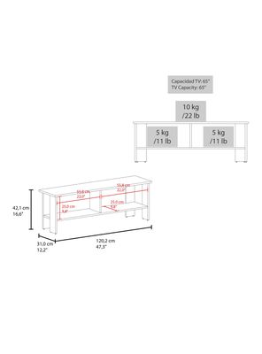 Imagen 2 del producto Rack TV 65' Navia 42.1x120.2x31 cm Wengue