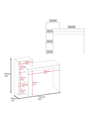 Imagen 2 del producto Escritorio Biblioteca Britt Fresno y Wengue