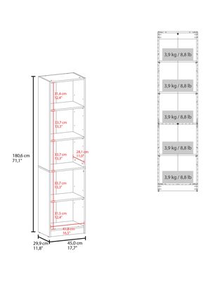 Imagen 2 del producto Biblioteca Estante Home E2 5 Niveles Milan y Blanco