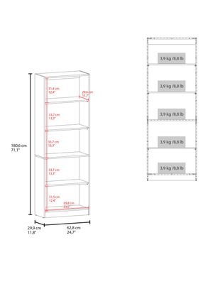 Imagen 2 del producto Biblioteca Estante Home E3 5 Niveles Milan y Blanco