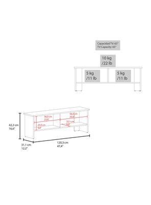 Imagen 2 del producto Rack TV 65' Navia 1 Puerta 42.2x120.3x31.1 cm Wengue