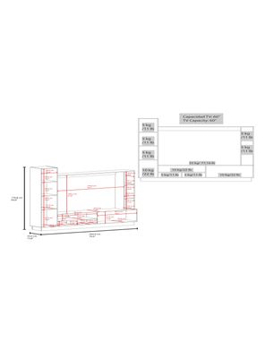 Imagen 2 del producto Estante TV 60' Marsella 2 Puertas Capri y Wengue