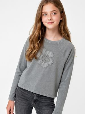 Polera Acid Wash con Detalle Parche