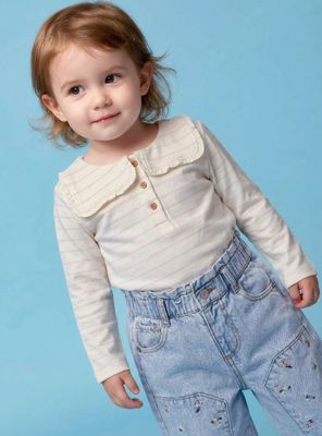 Polera Líneas Rosadas con Cuello Bobo