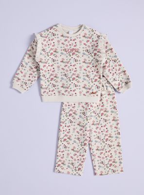 Conjunto Estampado Floral con Vuelitos en Hombros