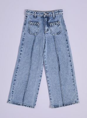 Imagen 2 del producto Jeans Wide Leg Bolsillo Aplicación con Trenzas