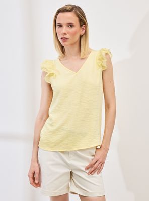 Blusa con Detalle de Vuelo en Hombros