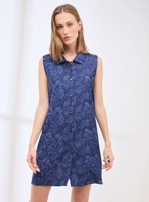 Vestido Tipo Jumper Abotonado con Cuello