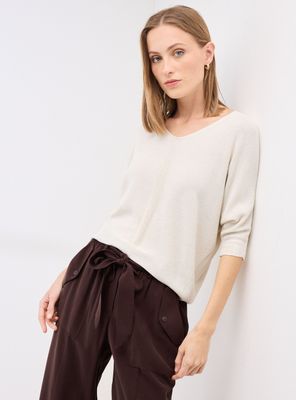 Sweater Tejido con Textura e Hilo Metalizado