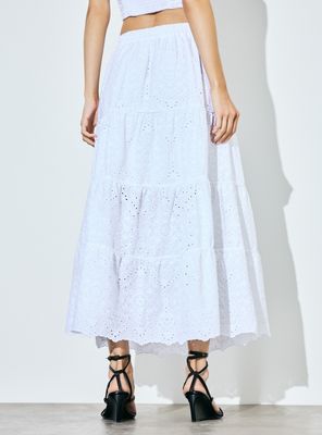 Imagen 2 del producto Falda Broderie Larga con Cortes