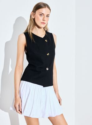 Blusa Tipo Vest Abotonada