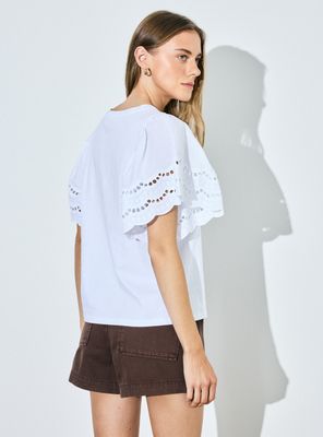 Imagen 2 del producto Polera con Mangas Volantes y Escote Redondo