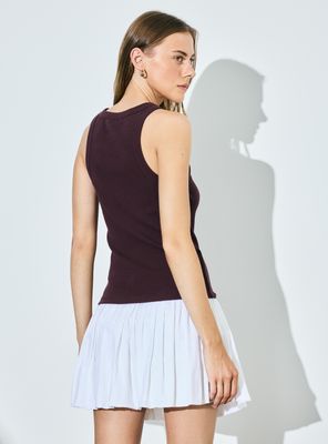 Imagen 2 del producto Polera Acanalada sin Mangas Escote Redondo