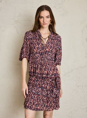 Imagen 1 del producto Blusa Estampada con Corte en Cintura Y Botones