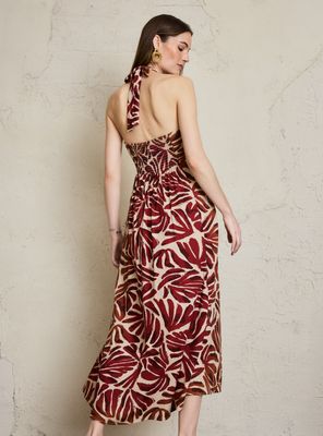 Imagen 2 del producto Vestido Amarrado al Cuello Full Estampado