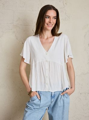 Blusa Fluida Escote V