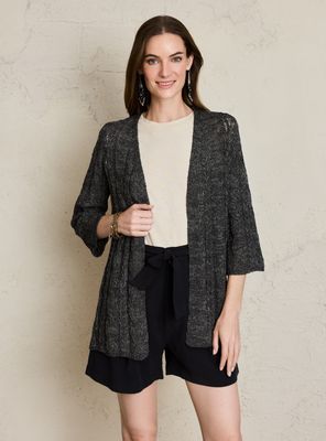 Chaleco Tejido de Cinta Tipo Kimono