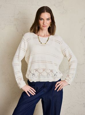 Sweater con Diseño Calado