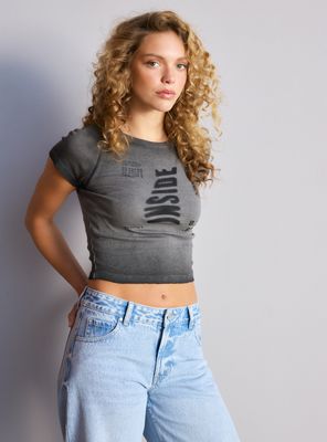 Polera Manga Raglán Print Focalizado