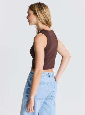 Imagen 2 del producto Polera Tejida sin Mangas Color Sólido