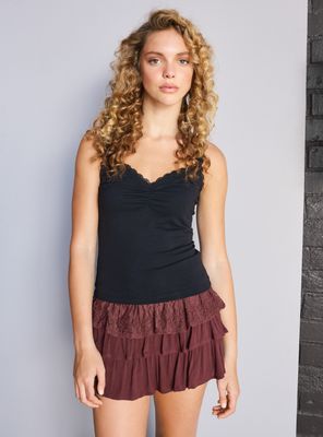 Polera con Tirantes de Encaje