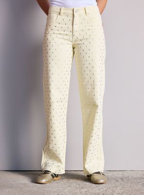 Jeans Straight Full Tachas Delantero