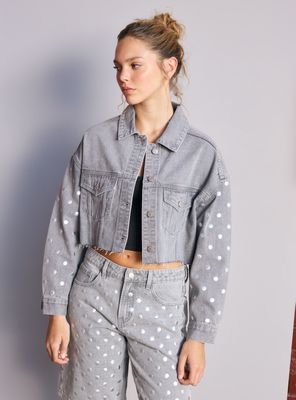 Chaqueta Tachas Redondas en Manga