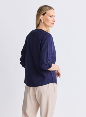 Imagen 2 del producto Blusa Manga Roll Up Escote Bordado