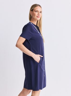 Imagen 2 del producto Vestido Camisero con Bordado en Escote