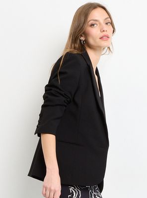 Blazer Liso con Textura Mangas