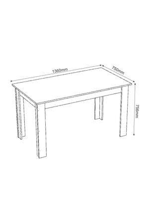 Imagen 2 del producto Juego de Comedor Violeta + 6 Sillas 136x75x75.6 cm
