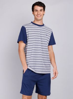 Pijama Corto Diseño a Rayas