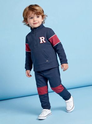 Buzo Bloque de Color y Bolsillo Canguro