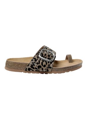 Sandalia Cuero Animal Print Mujer