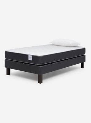 Cama Europea Wave Base Normal 1 Plaza 0.90x1.90 cm + Almohadas