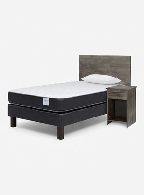 Cama Europea Wave Base Normal 1 Plaza 0.90x1.90 cm Muebles Tabor+ Almohadas