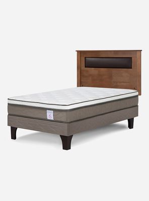 Cama Europea Style 6 1.5 Plazas + Respaldo