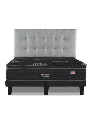 Cama Europea Harmony King Base Dividida con Respaldo