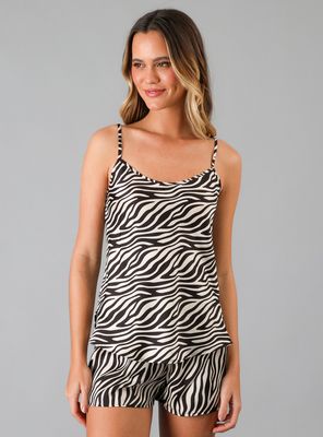 Set Top + Short Satín Print