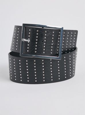 Cinturón Ancho con Mini Tachas Cuero Sintético