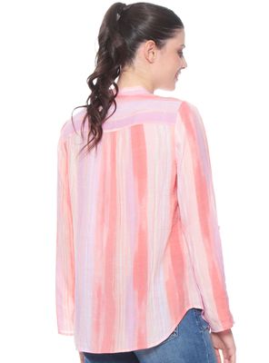 Imagen 2 del producto Blusa Manga Larga Listada Escote Mao